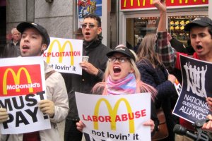 McDonald's work strike width=