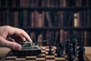 Tank on chess board - "Wargaming ? The secret of business resilience"